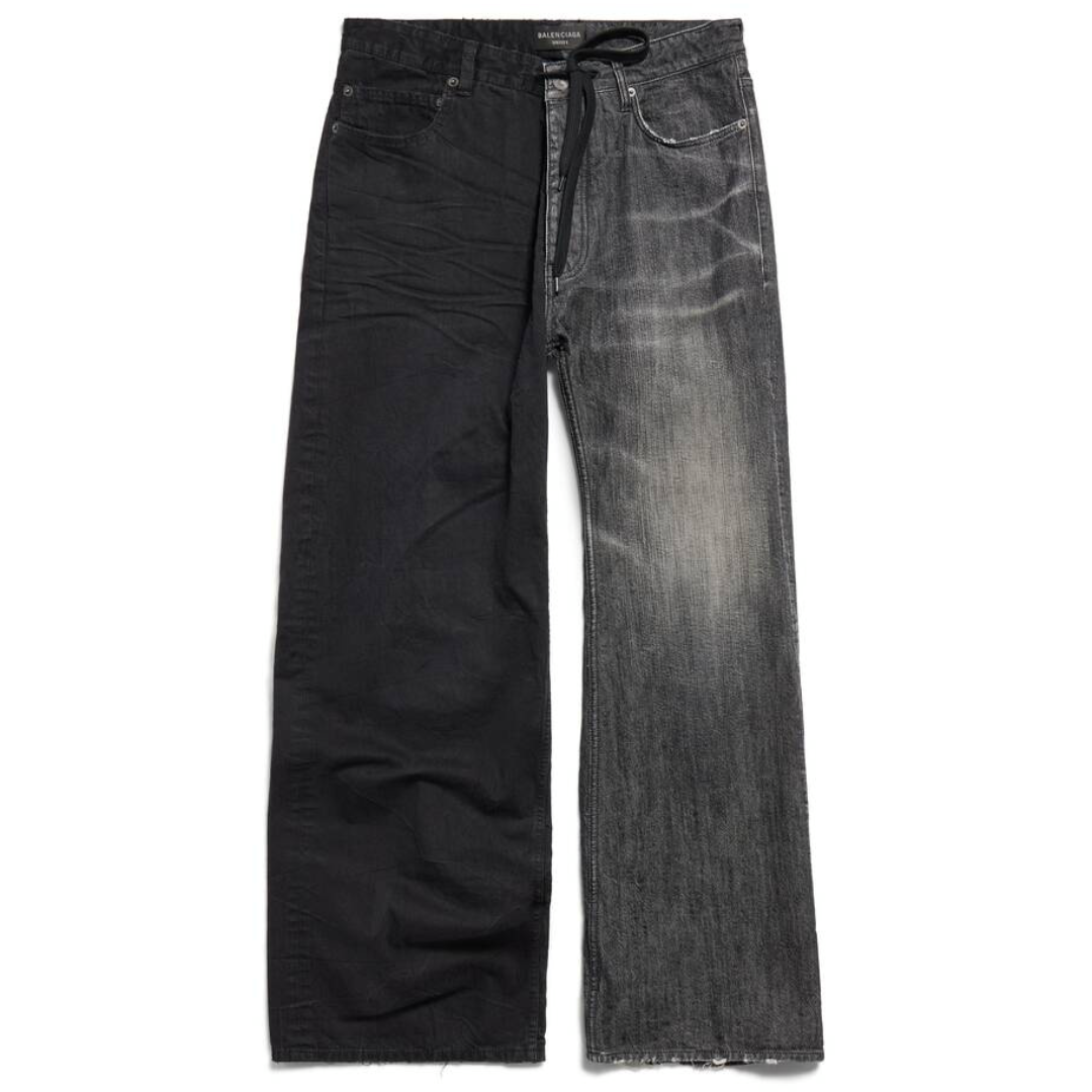 Balenciaga FW23 Fifty-Fifty Contrast Denim