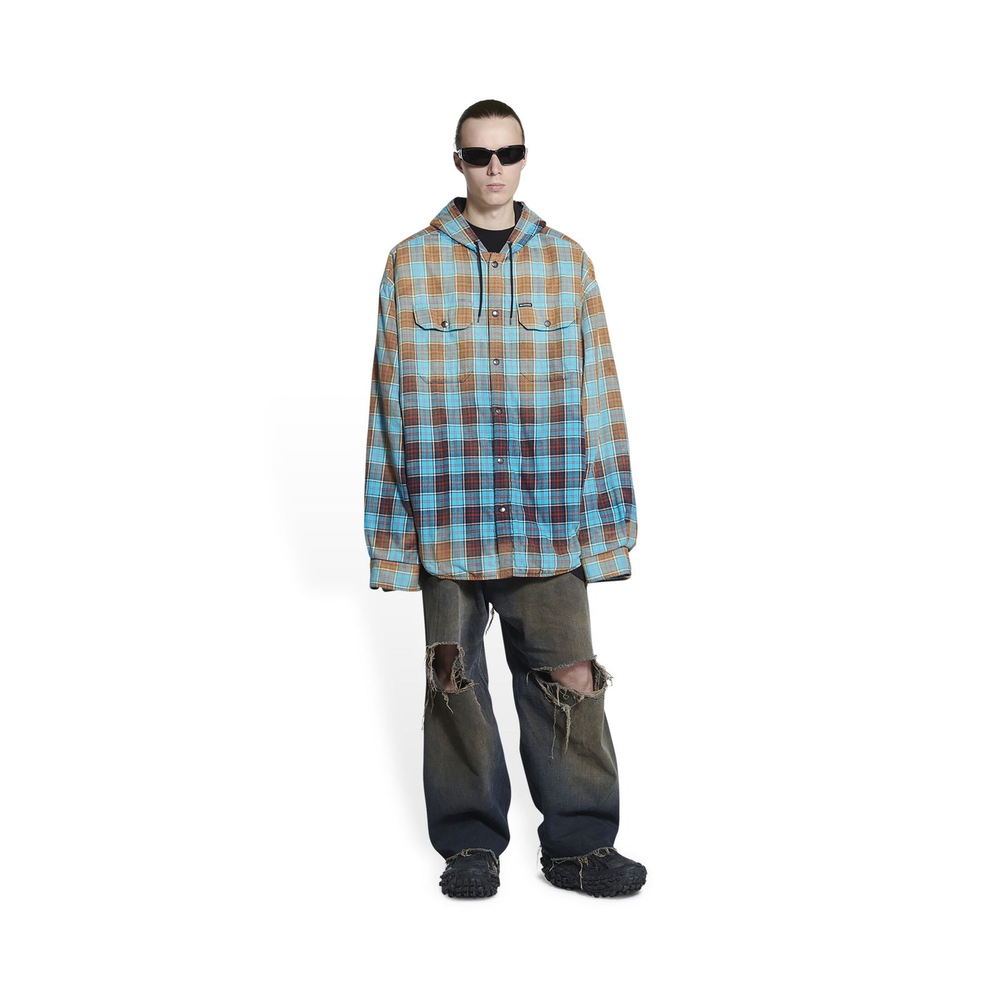 Balenciaga Bleached Flannel Jacket