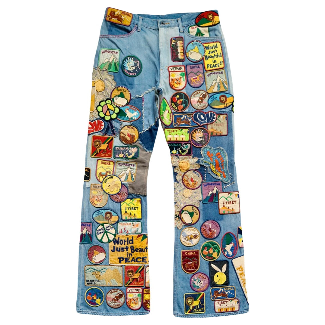 Kapital 12.5oz Denim 5P Flare “BEAUTIFUL WORLD” Jeans
