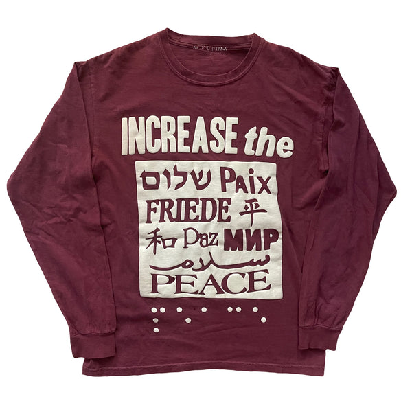 CPFM “Increase the Peace” LS Tee in Maroon