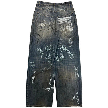 Balenciaga SS23 Mudshow Runway Graffiti Jeans