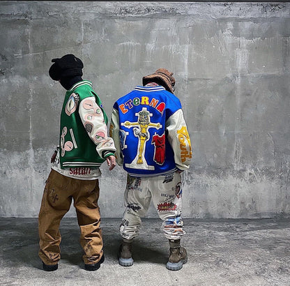 Saint Michael x Takashi Murakami "Me Me Me" Varsity Jacket