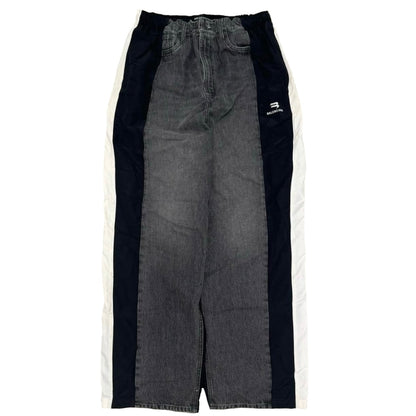 Balenciaga “Sporty B” Hybrid Pants in Grey/ Black