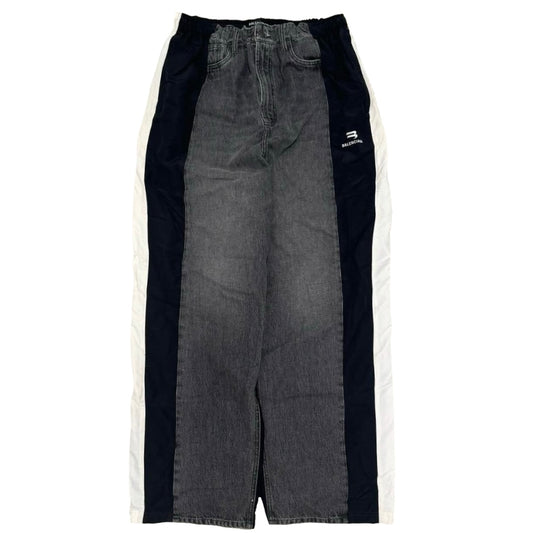 Balenciaga “Sporty B” Hybrid Pants in Grey/ Black