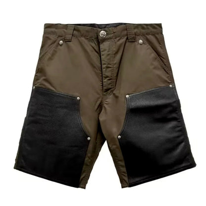 Chrome Hearts Leather Double Knee Carpenter Shorts