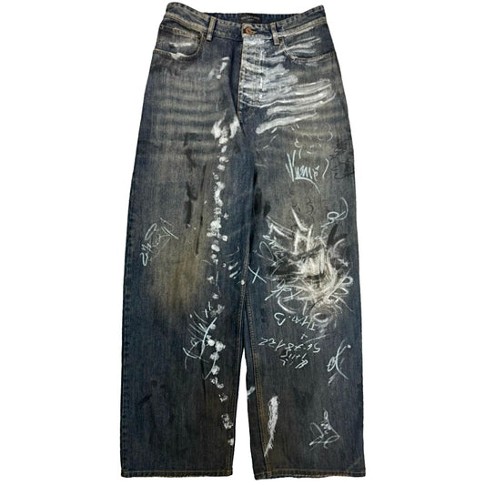 Balenciaga SS23 Mudshow Runway Graffiti Jeans