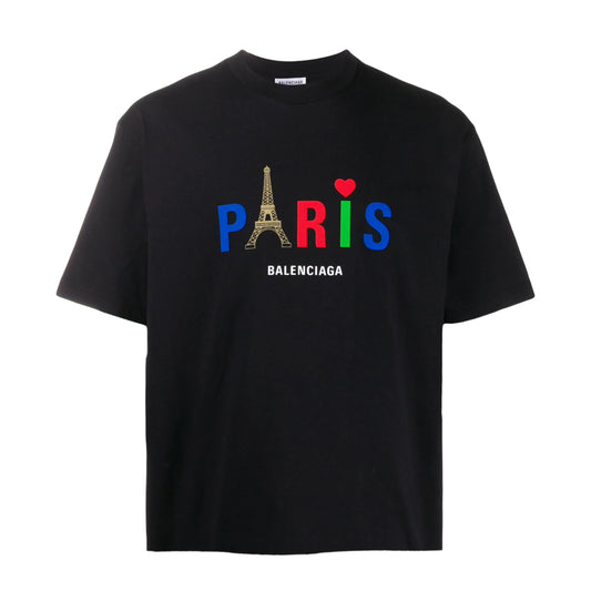 Balenciaga SS22 Paris Tee in Black