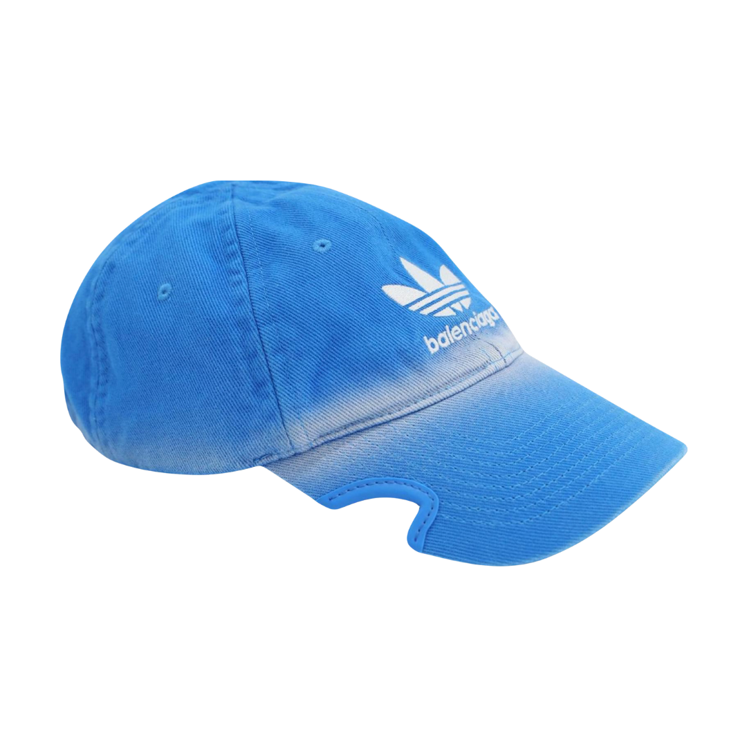 FW 22 Balenciaga x Adidas Distressed Trefoil Hat in Blue