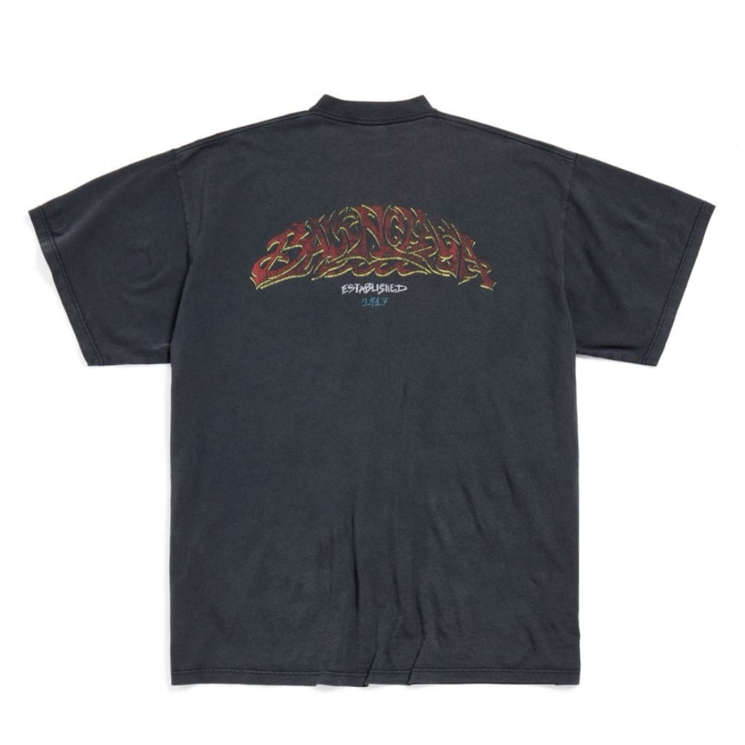 Balenciaga SS24 Offshore Tee in Faded Black