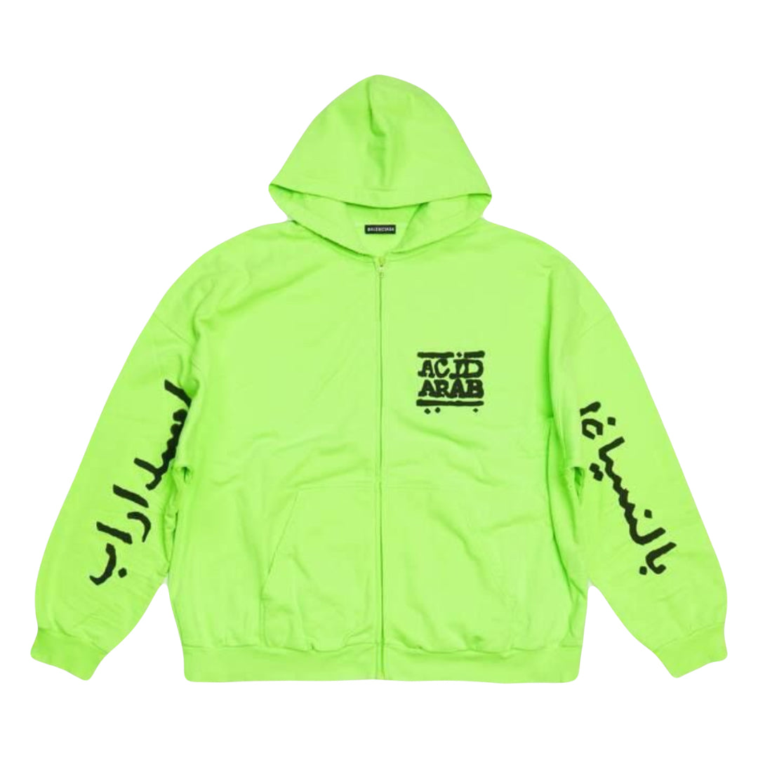 Balenciaga Limited Edition Acid Arab Zip-Up Hoodie