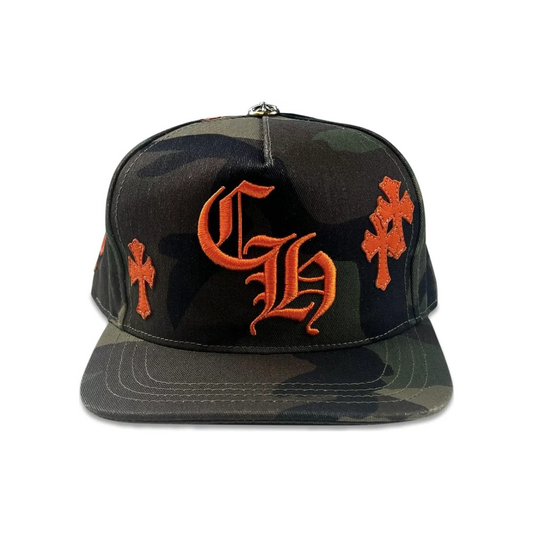 Chrome Hearts Camo/ Orange Cross Patch Hat