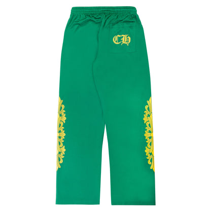 Chrome Hearts Jersey Pants in Green/ Yellow