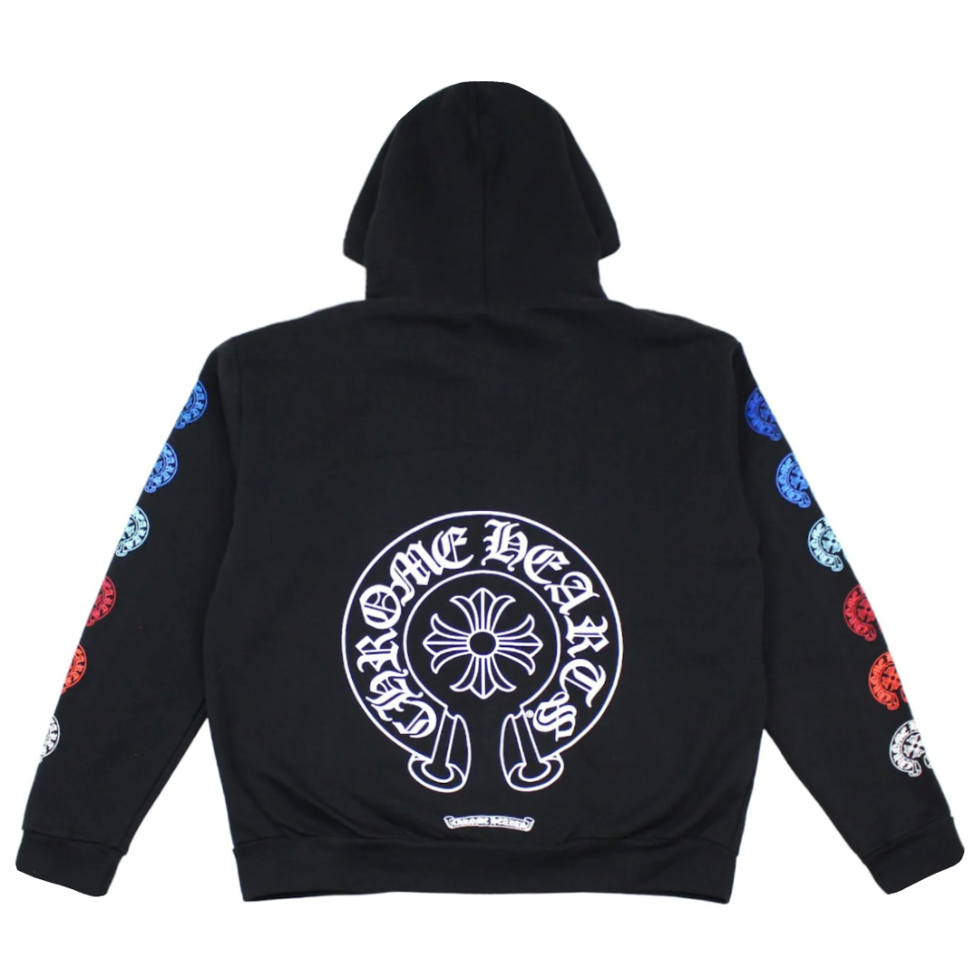 Chrome Hearts Multi Color Horseshoe Logo Zip-Up Hoodie Chrome Hearts Multi Color Horseshoe Logo Zip-Up Hoodie
