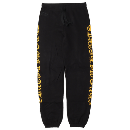 Chrome Hearts “Script” Sweatpants in Black/ Yellow