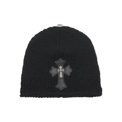 Chrome Hearts Cashmere Leather Cross Beanie