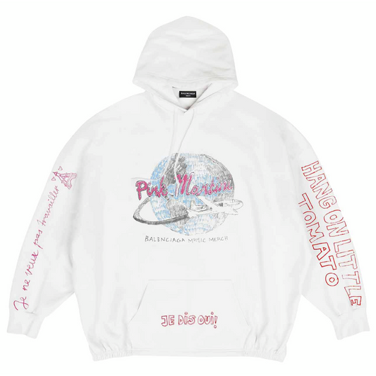 1/250 Balenciaga FW22 “Pink Martini” Hoodie in White