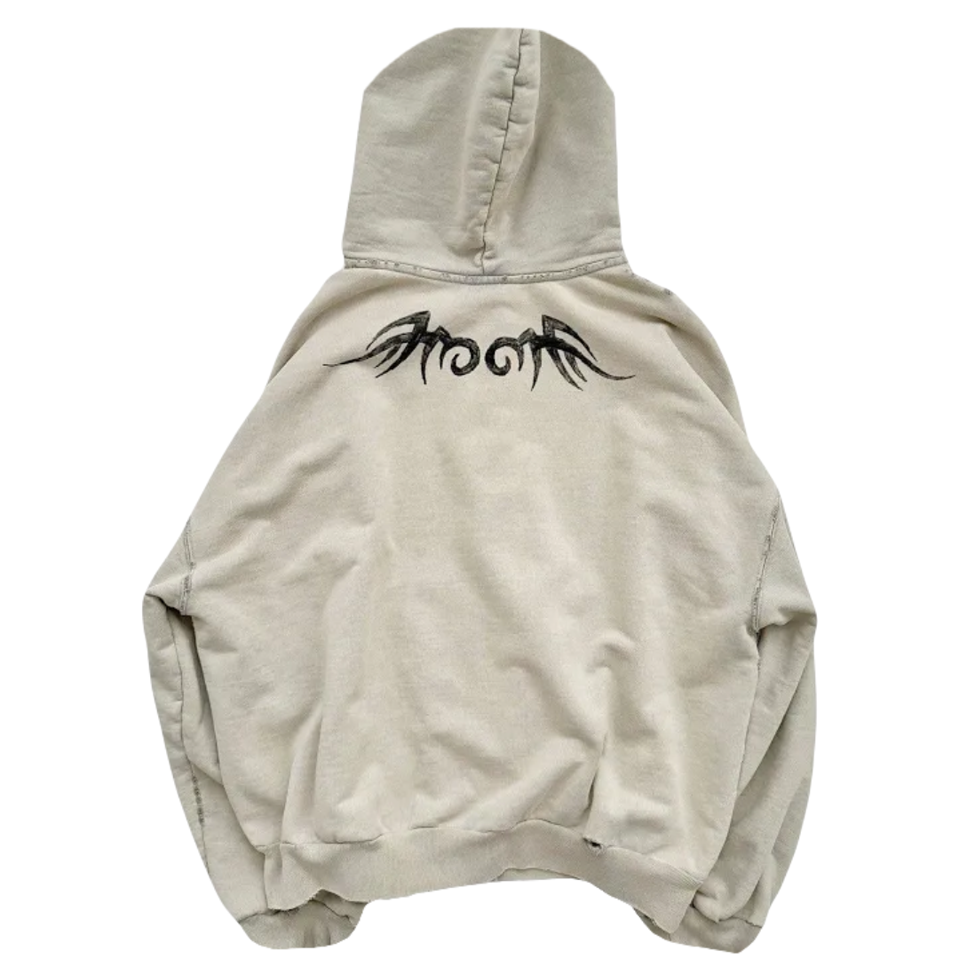 トップス Tribal Zip Up Hooded Sweatshirt Balenciaga FW24 Tribal Zip-Up Hoodie – Penelope NYC