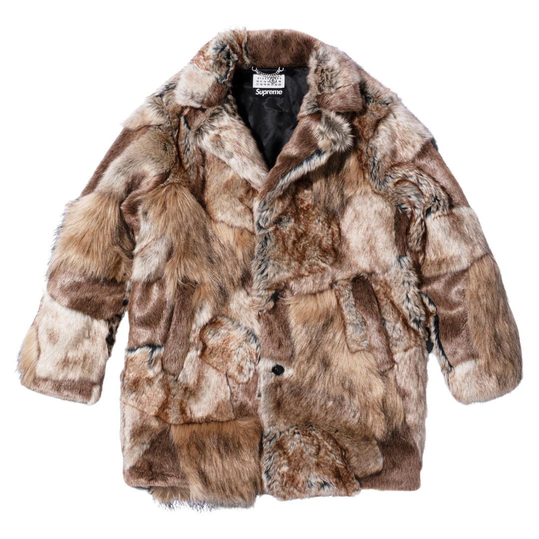 Maison Margiela MM6 x Supreme Patchwork Fur Long Coat