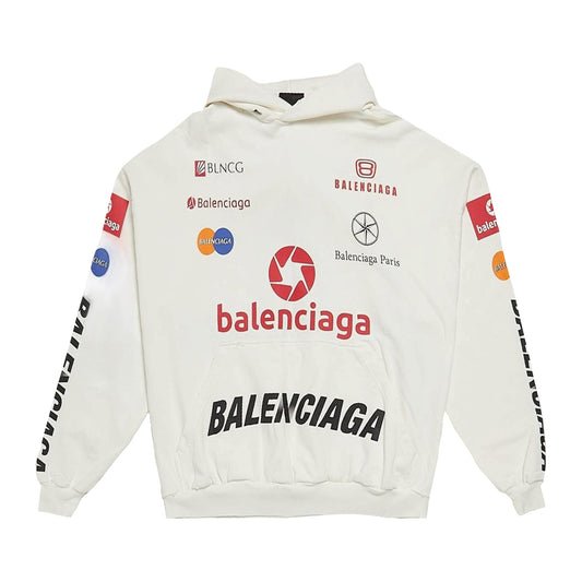 Balenciaga SS23 “Racer Logos” Hoodie in White