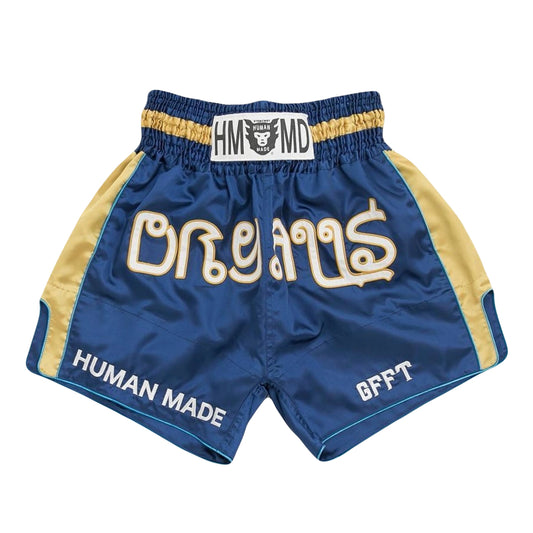 Human Made “Dry Alls Muay Thai” Shorts in Blue Chambray